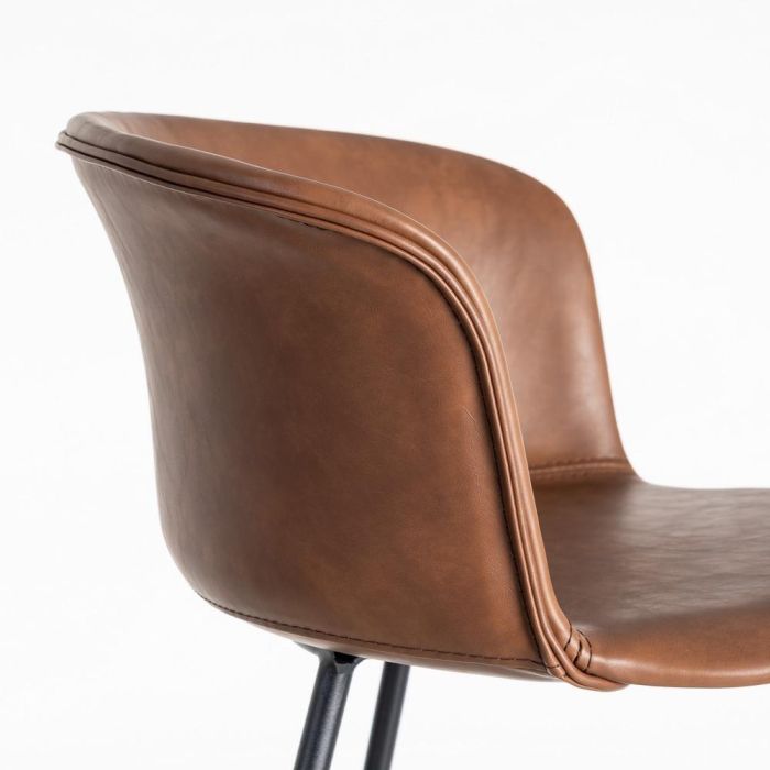 Taburete Marrón Metal / Simil Piel 44,50 X 48,50 X 93,50 cm