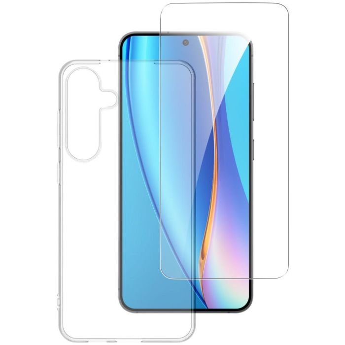 4smarts 541344 Set de Protección 360 para Samsung Galaxy S25+, Protector Pantalla y Trasera Resistente a Golpes y Rayones, Transparente, 2 Piezas
