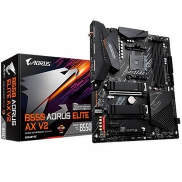 GIGABYTE B550 AORUS ELITE AX V2 Placa Base AMD B550 Zócalo AM4 ATX para Ryzen 5000, Wi-Fi 6E, LAN 2.5GbE, DDR4 4733MHz, PCIe 4.0 M.2