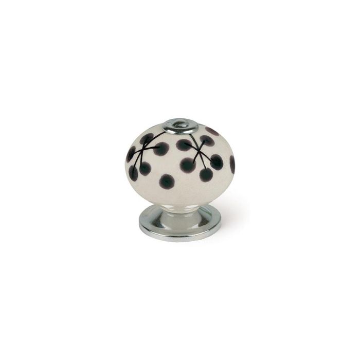 Rei Pomos redondos para mueble mod. e506, 4 unid., metal-porcelana, acabado flor azul, Ø40mm Rei Pomos redondos para mueble mod. e506, 4 unid., metal-porcelana, acabado flor azul, Ø40mm