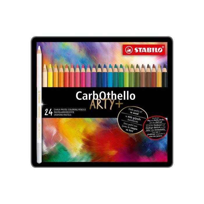 Lapices De Colores Stabilo Carbothello Estuche De Metal De 24