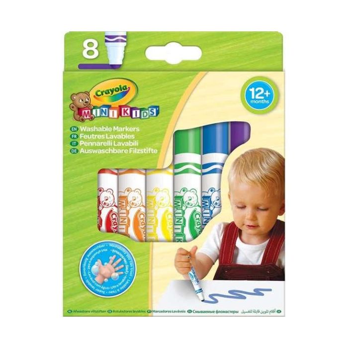 Rotuladores lavables mini kids 8 unds, con puntas redondas de seguridad 13x1,7x17,2 cm 2 Rotuladores lavables mini kids 8 unds, con puntas redondas de seguridad 13x1,7x17,2 cm 2