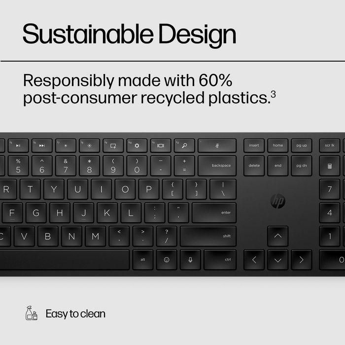 HP 450 Teclado Inalámbrico Programable con 20+ Teclas Personalizables, Confort, Productividad, Sostenible y Fácil de Limpiar 11
