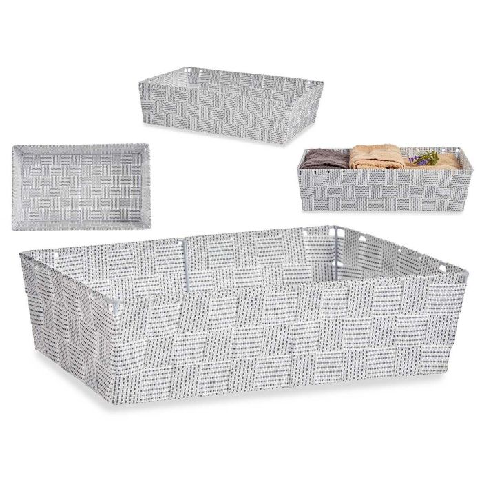 Cesta de Tela Rectangular Kipit 34 cm Blanco - Sin Asas (18 Unidades) Cesta de Tela Rectangular Kipit 34 cm Blanco - Sin Asas (18 Unidades)