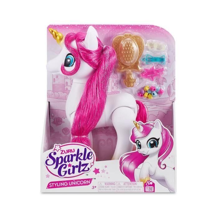 Juguete de peluquería - ZURU - Sparkle Girlz Unicorn Styling Set - Unicornio con accesorios para el cabello personalizables