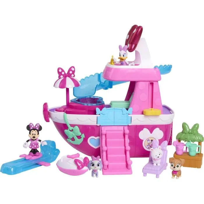 Disney Minnie Mouse Yate Interactivo con 14 Accesorios, Cambiador y Piscina - Juguete Infantil 2