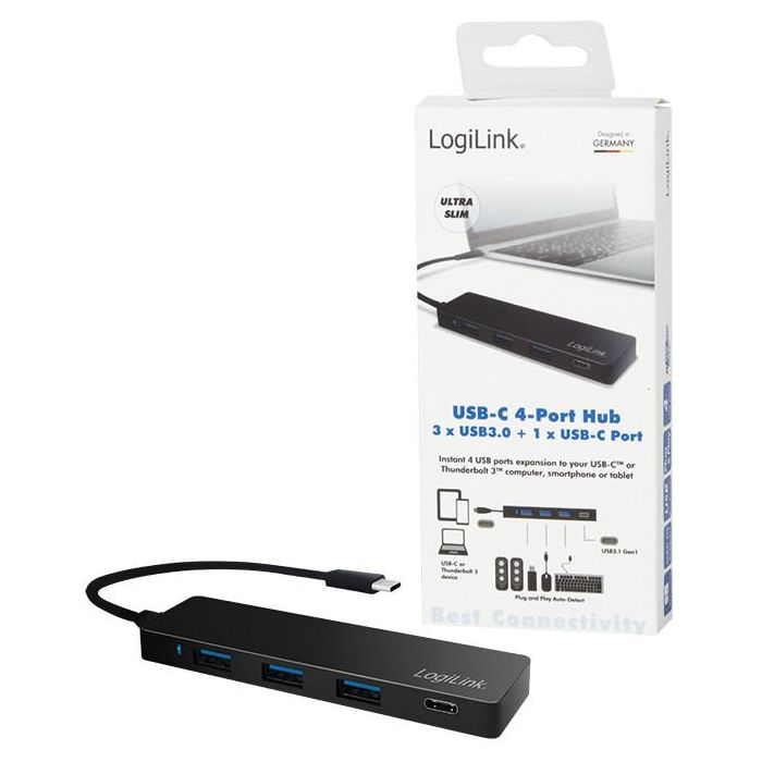 Logilink USB 3.1 HUB 3+1-port Type-C schwarz 4 Logilink USB 3.1 HUB 3+1-port Type-C schwarz 4