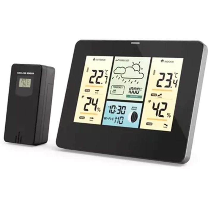 Hama Estación Meteorológica Negro, Pantalla a Color, Compatible con Alexa y Siri, Higrómetro, Termómetro, Previsión Meteorológica 0 Hama Estación Meteorológica Negro, Pantalla a Color, Compatible con Alexa y Siri, Higrómetro, Termómetro, Previsión Meteorológica 0