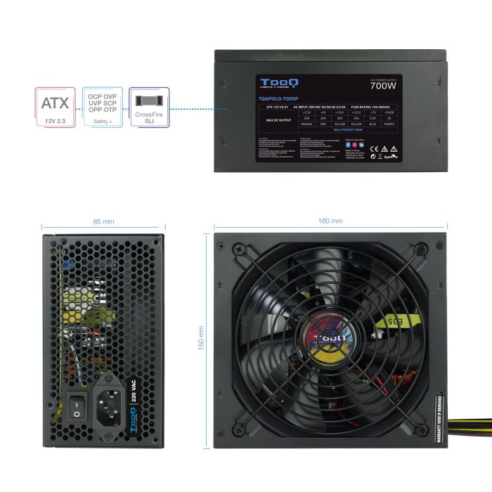 TOOQ FUENTE ALIMENTACION TQAPOLO-700SP 700W 3 TOOQ FUENTE ALIMENTACION TQAPOLO-700SP 700W 3