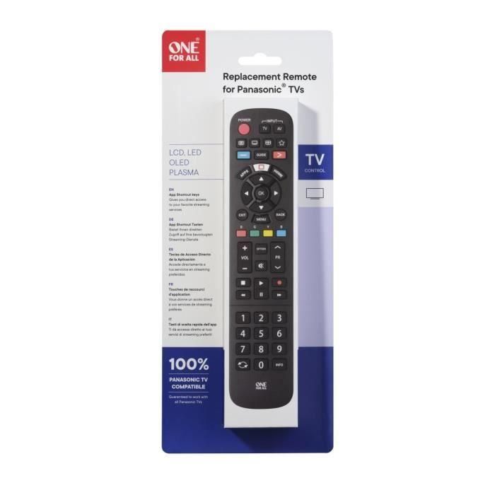 ONE FOR ALL URC4914 - Mando a distancia de repuesto para TV Panasonic ONE FOR ALL URC4914 - Mando a distancia de repuesto para TV Panasonic