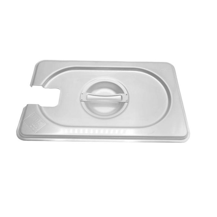 DBMARK - GNLN19000 - Tapa GN 1/9 de acero inoxidable con muesca. Tamaño 10,8 x 17,6 cm. - Venta 1 unidad