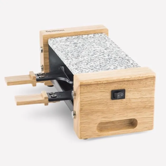 Hkoenig Raclette y Stone Cook para 2 Personas WOD2 con Diseño de Madera 2