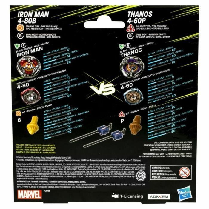 Hasbro HASG0287ES0 Beyblade X Marvel Multipack Iron Man 4-80B vs. Thanos 4-60B, para 8+ años 3 Hasbro HASG0287ES0 Beyblade X Marvel Multipack Iron Man 4-80B vs. Thanos 4-60B, para 8+ años 3