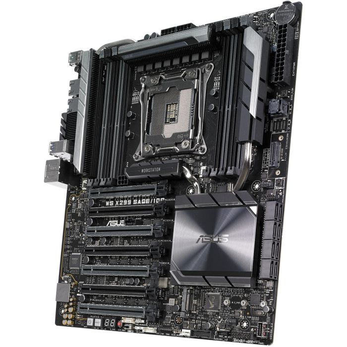 ASUS WS X299 SAGE/10G Placa Base Intel LGA 2066 DDR4 512GB con Ethernet 10 Gigabit y 4-Way SLI/CrossFireX 3 ASUS WS X299 SAGE/10G Placa Base Intel LGA 2066 DDR4 512GB con Ethernet 10 Gigabit y 4-Way SLI/CrossFireX 3