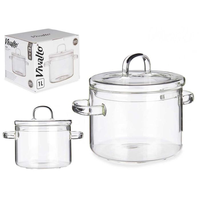 Olla De Borosilicato 1000Ml Vivalto 13CM (6 Unidades) Olla De Borosilicato 1000Ml Vivalto 13CM (6 Unidades)