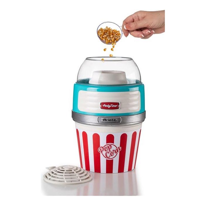 Ariete 2957/01 Máquina de Palomitas Party Time Big Popper Azul, Diseño Retro Años 50, Aperitivo Natural sin Grasas 4