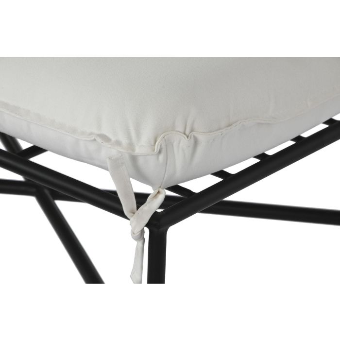 DKD Home Decor Reposapies Negro Crudo Metal Poliester 45 x 43 x 70 cm 2