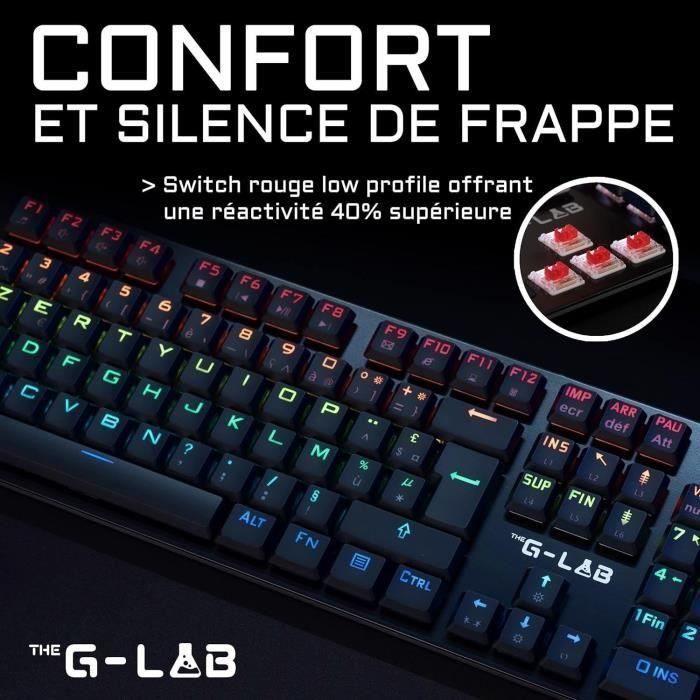 The G-Lab THE3760162066234 Teclado Gaming Cableado con Interruptores de Perfil Bajo - Rojo 1 The G-Lab THE3760162066234 Teclado Gaming Cableado con Interruptores de Perfil Bajo - Rojo 1