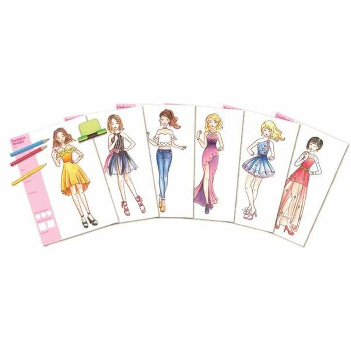 Estudio de moda, dibuja tus diseños con las placas para colcar, lapices, cera y hojas de papel. 27,5x20,5x5,5cm 3 Estudio de moda, dibuja tus diseños con las placas para colcar, lapices, cera y hojas de papel. 27,5x20,5x5,5cm 3
