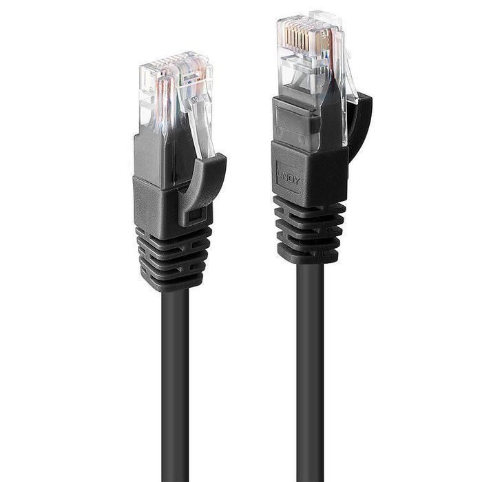 Lindy 0.5m Cat.6 U/UTP Network Cable, Black Lindy 0.5m Cat.6 U/UTP Network Cable, Black