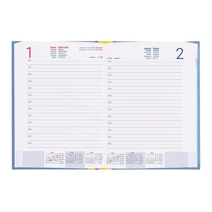 Agenda Encuadernada Liderpapel Corfu A5 2025 Dia Pagina Color Azul Claro Papel 60 gr 7