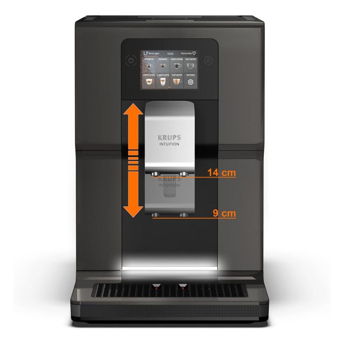 Krups EA872B10 Máquina Espresso Superautomática Intuition Preference con Molinillo Integrado, 1450W, Gris, Depósito 3L 4