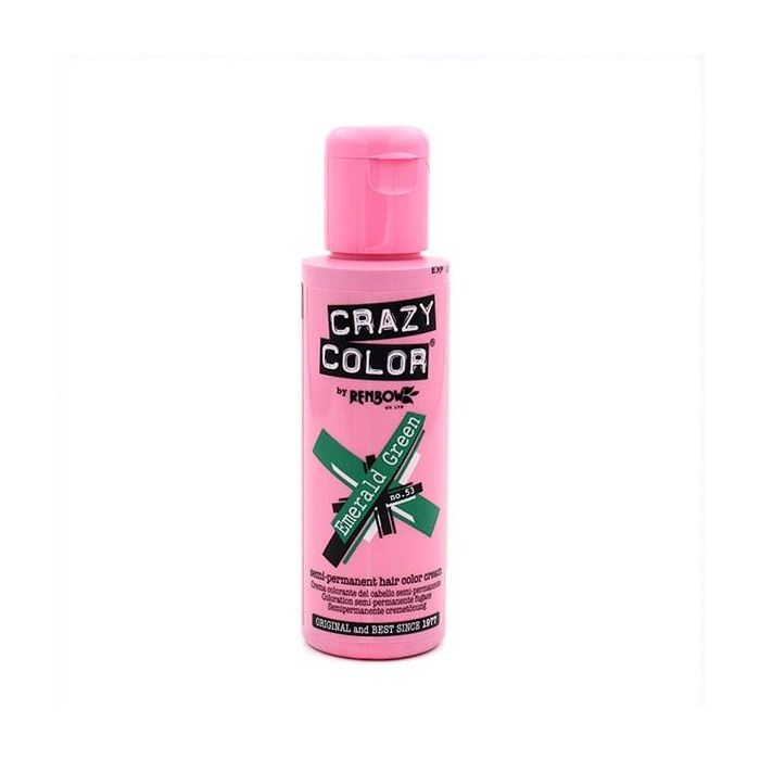 Crazy Color Tinte Semi-Permanente 53 Emerald Green 100 Ml para Cabello Decolorado Crazy Color Tinte Semi-Permanente 53 Emerald Green 100 Ml para Cabello Decolorado