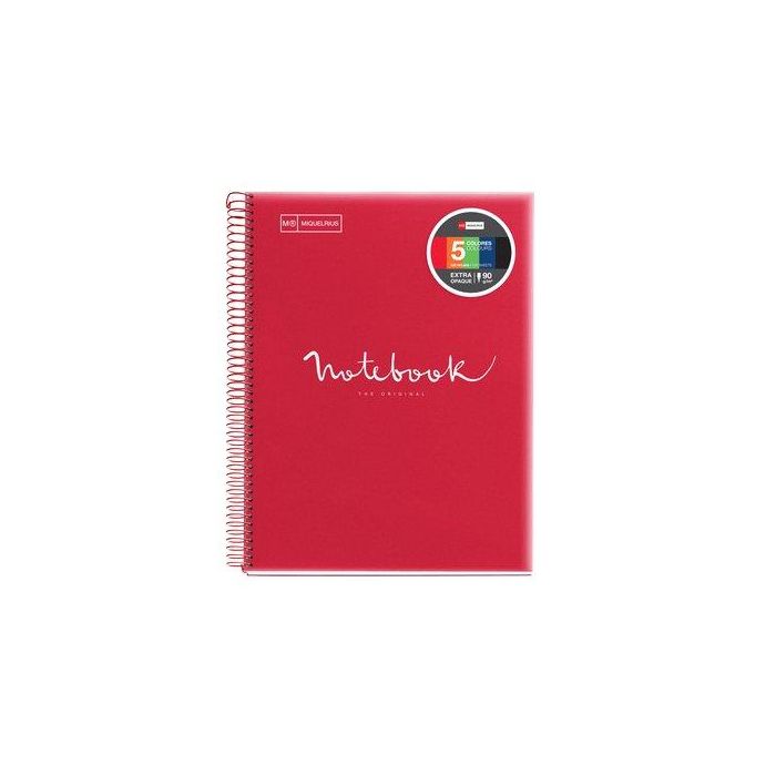 Bloc Miquelrius Emotions Notebook 5 Micro.Tapa Pp A4 120H 90G Horizontal Rojo 5 unidades