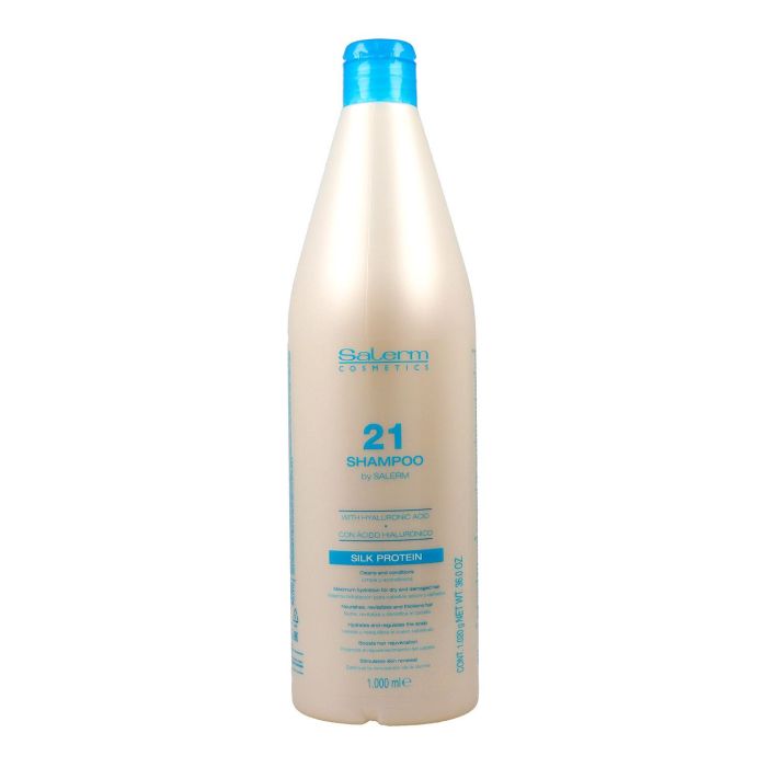 Salerm Champú Silk Protein 21 para cabellos maltratados y deshidratados 1000 ml