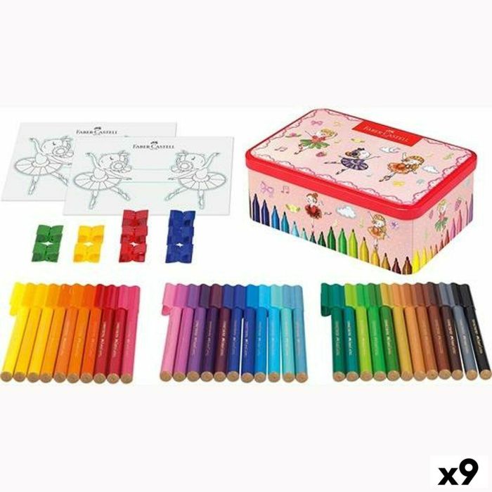 Set de Rotuladores Faber-Castell Connector Caja de Metal Bailarina Multicolor (9 Unidades) 0 Set de Rotuladores Faber-Castell Connector Caja de Metal Bailarina Multicolor (9 Unidades) 0