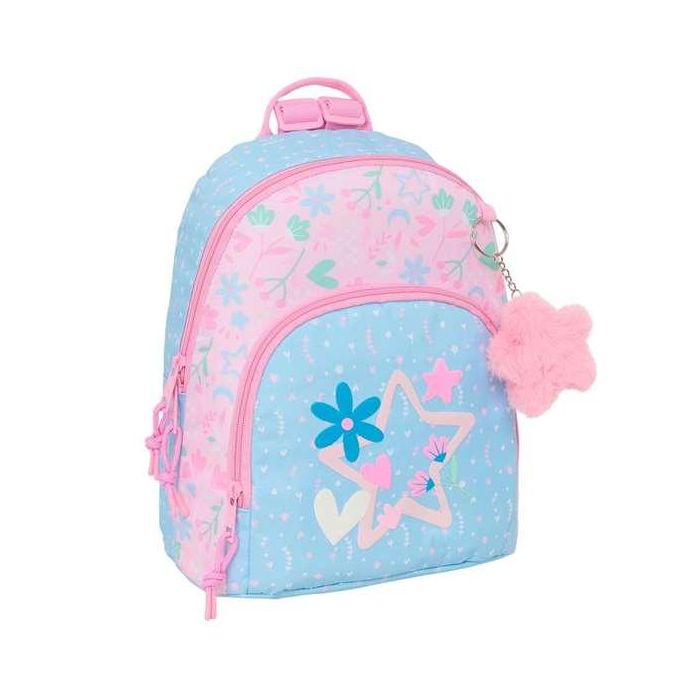 Mochila BlackFit8 Smile Rosa Azul claro 25 x 30 x 13 cm Mini