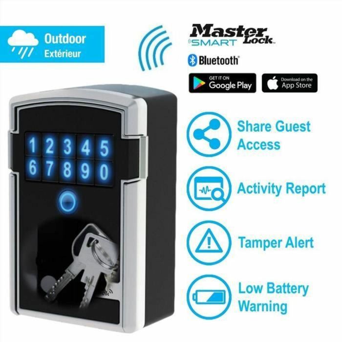 Master Lock Caja de Seguridad Bluetooth Formato L - Acceso con Smartphone, Teclado, Historial de Acceso y Gestión de Claves para Airbnb 1