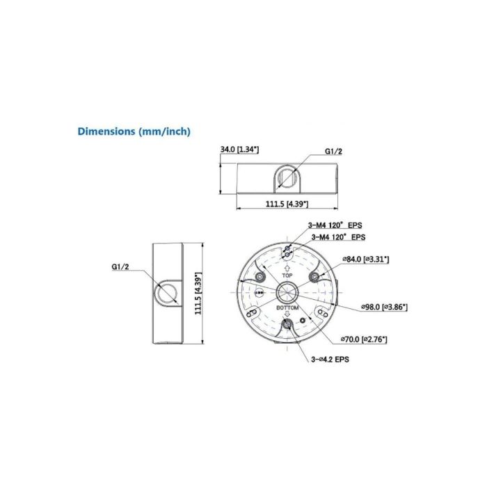 Dahua DH-PFA136 Caja de Conexiones de Aluminio para HDW7 HDBW5 V2 2 Dahua DH-PFA136 Caja de Conexiones de Aluminio para HDW7 HDBW5 V2 2