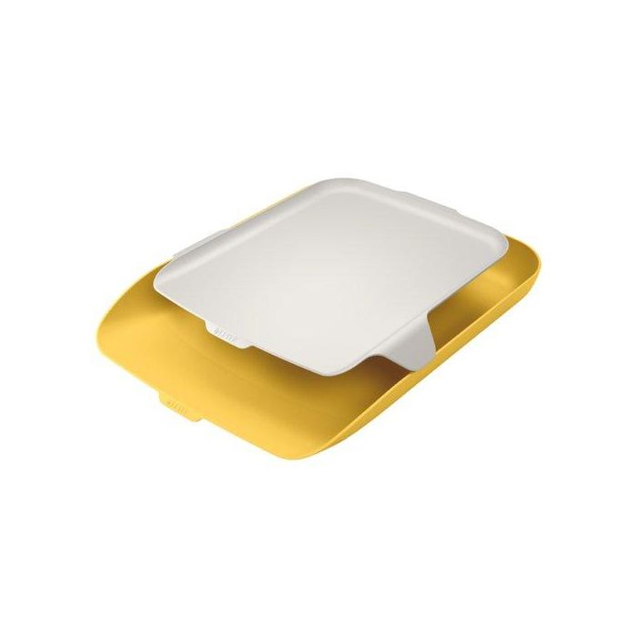 Leitz Bandeja Sobremesa Plástico Amarillo 274x62x391 mm - Gran Capacidad, Apilable, Robusta Leitz Cosy