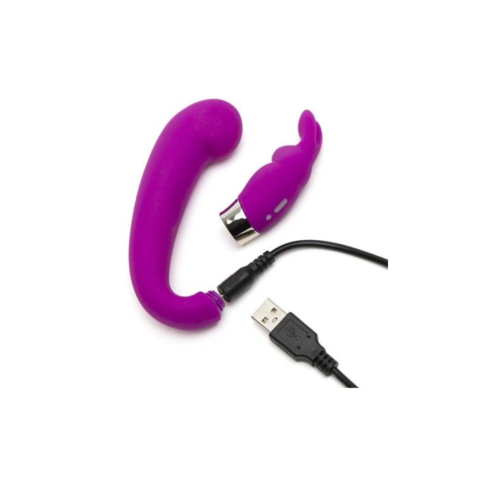 Vibrador conejito Happy Rabbit G-Spot Clitoral Curve Morado 30 x 40 cm 1
