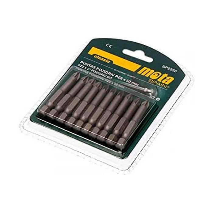 Mota Herramientas Pack 10 puntas bit PZ2 x 50mm 1/4" acero BPZ250