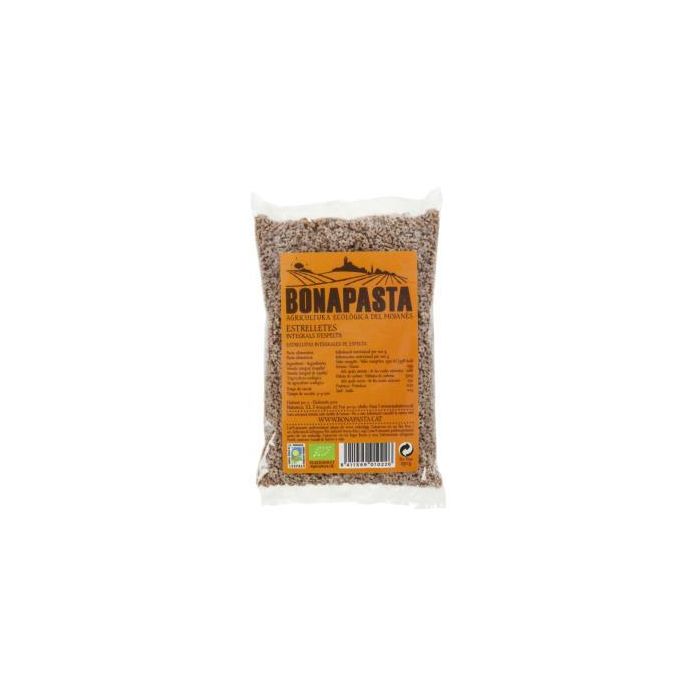 BONAPASTA Estrellitas de Espelta Integrales Eco 250g - Pasta alimenticia de sémola integral ecológica
