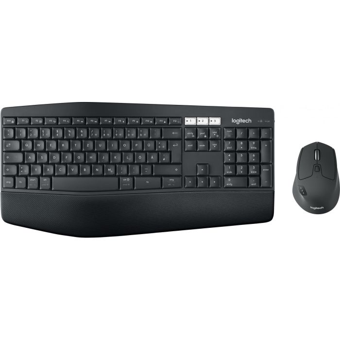 Logitech 920-008223 Performance Combo Inalámbrico Teclado QWERTZ con Ratón, Negro