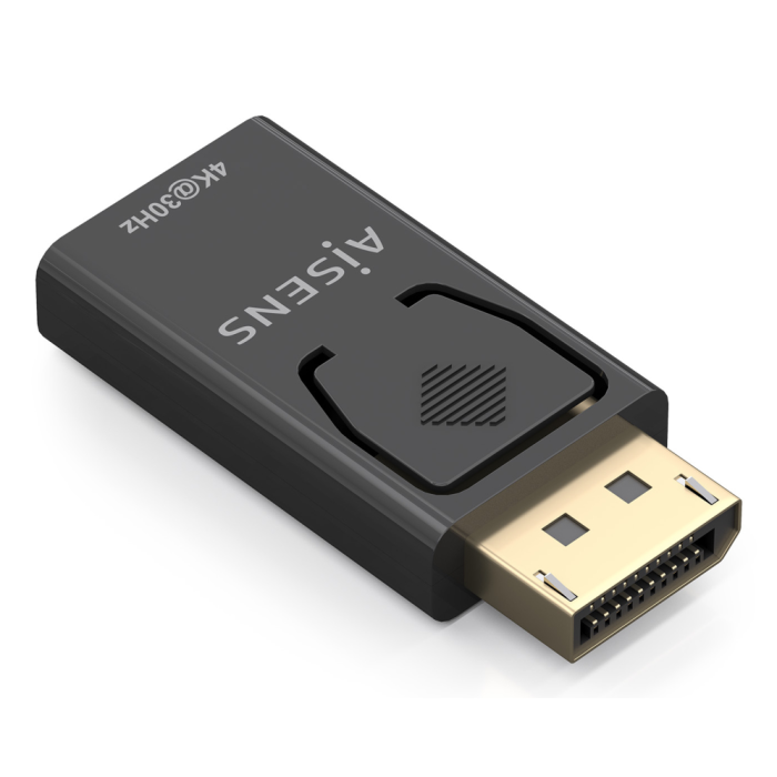 AISENS Conversor Displayport a HDMI DP/M-HDMI/H Negro, Soporta 4K@30Hz, Compatible con DisplayPort 1.2 y HDMI 1.3, Negro