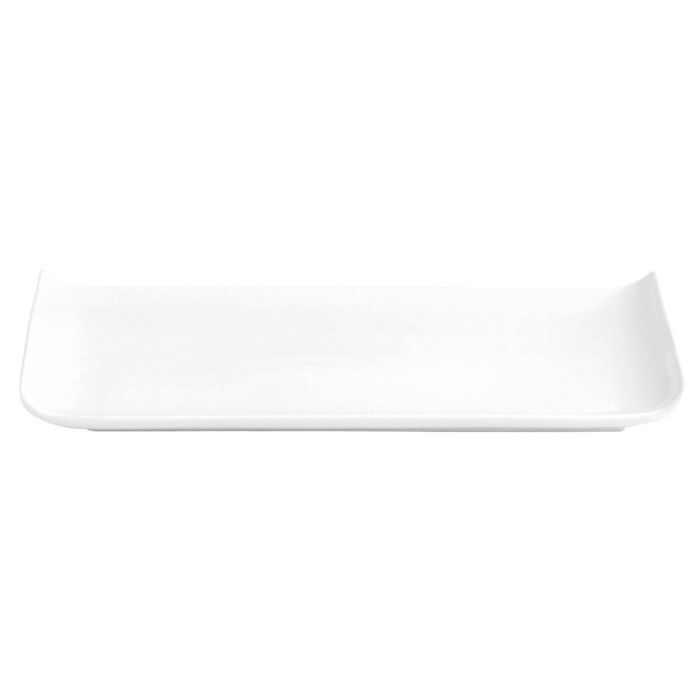 Quid Plato Aperitivo Chef de Porcelana Blanca 25x12 cm, Set de 6 Unidades, Resistente, Apilable, Lavavajillas y Microondas