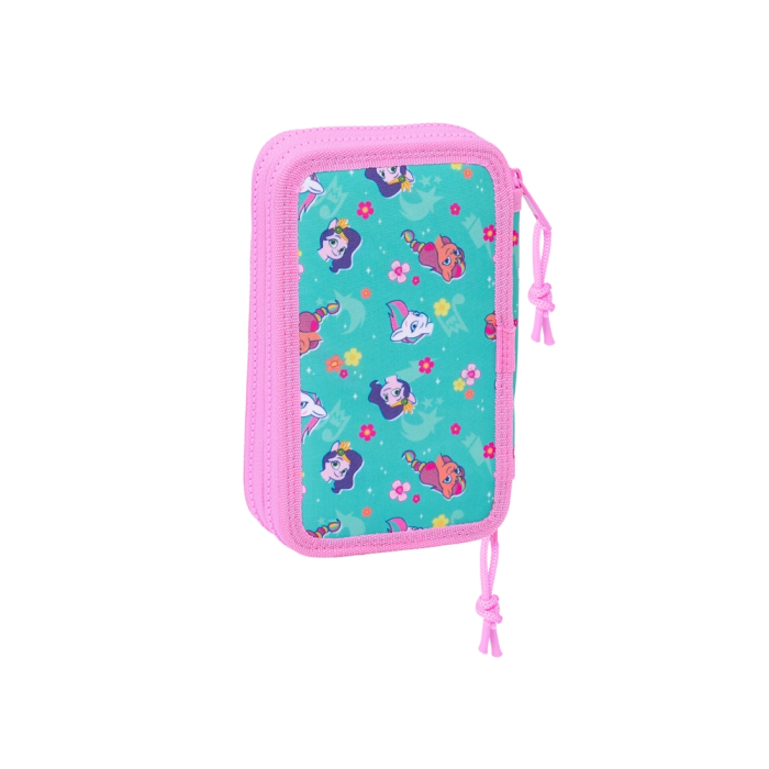 Plumier Doble My Little Pony Magic Rosa Turquesa 12.5 x 19.5 x 4 cm 28 piezas 1