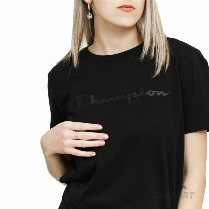 Camiseta de Manga Corta Mujer Champion Crewneck Negro S 0 Camiseta de Manga Corta Mujer Champion Crewneck Negro S 0