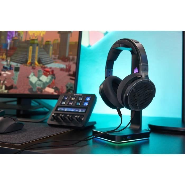 Corsair COR1701162162876 Auriculares Gaming VIRTUOSO PRO de Diadema Abiertos con Cable para Streaming y Juegos, Color Carbono 3