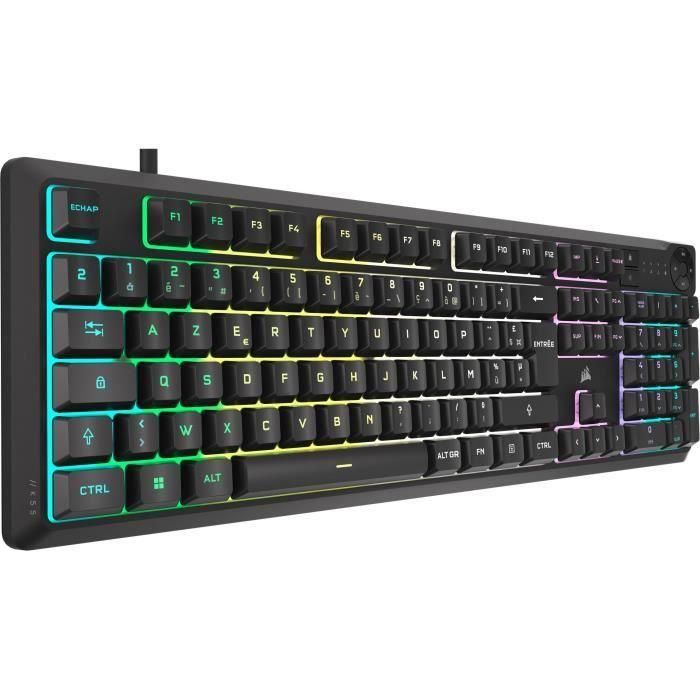 Teclado gaming de membrana con cable - CORSAIR - K55 CORE RGB - Retroiluminación RGB de 10 zonas - Gris - Silencioso y responsivo 3