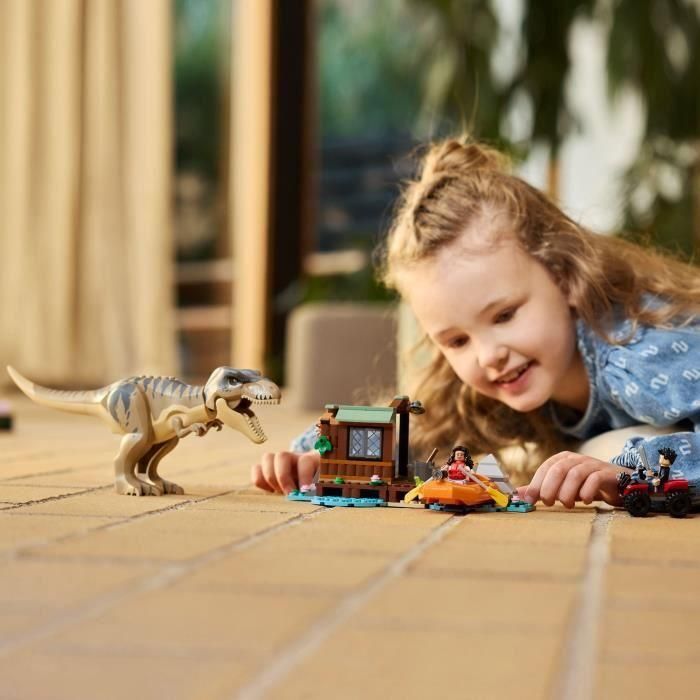LEGO 76975 Jurassic World El Renacer Set Construcción Huida por el Río y Caza T. rex Articulado con Bote y Minifiguras 4