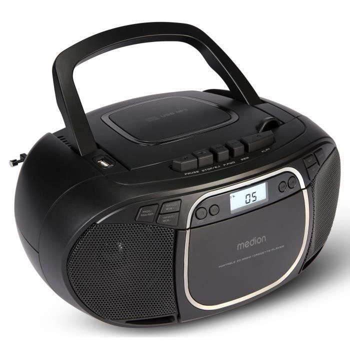 Medion MED4061275196481 Radio CD Portátil FM, 2x2.2W RMS, Color Negro 1 Medion MED4061275196481 Radio CD Portátil FM, 2x2.2W RMS, Color Negro 1