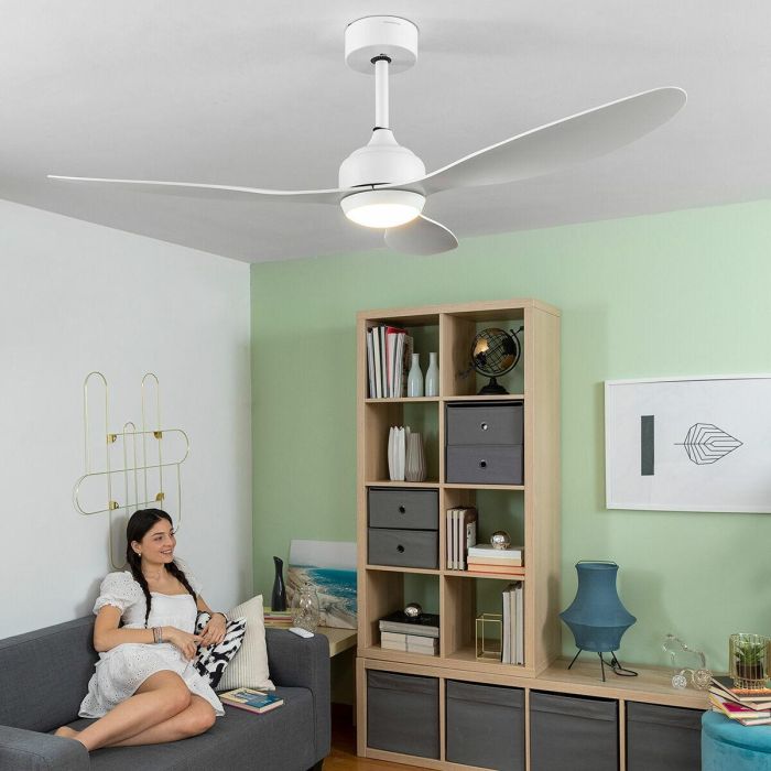 Ventilador de Techo con Luz LED y 3 Aspas ABS Flaled InnovaGoods Blanco 36 W 52" Ø132 cm 8 Ventilador de Techo con Luz LED y 3 Aspas ABS Flaled InnovaGoods Blanco 36 W 52" Ø132 cm 8
