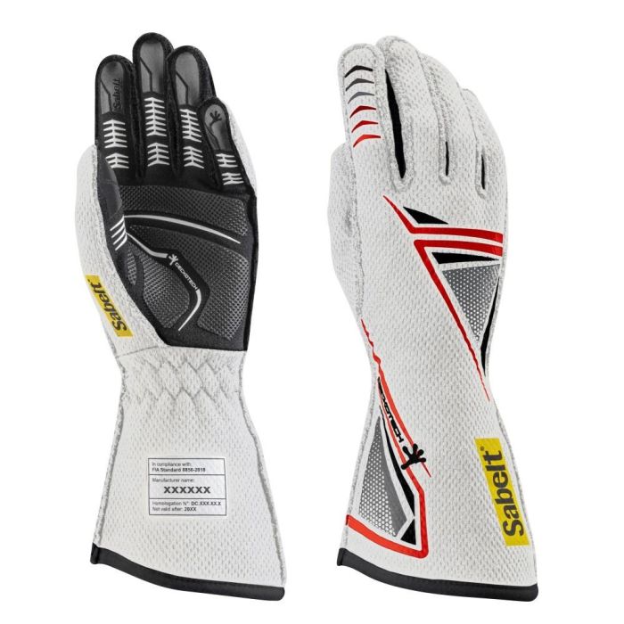 Sabelt SBRFTG11BI12 Guantes Hero Tg-11 Geckotech, Palma Silicona, Transpirables, Homologación 8856-2018, Blanco, Talla 12 Sabelt SBRFTG11BI12 Guantes Hero Tg-11 Geckotech, Palma Silicona, Transpirables, Homologación 8856-2018, Blanco, Talla 12