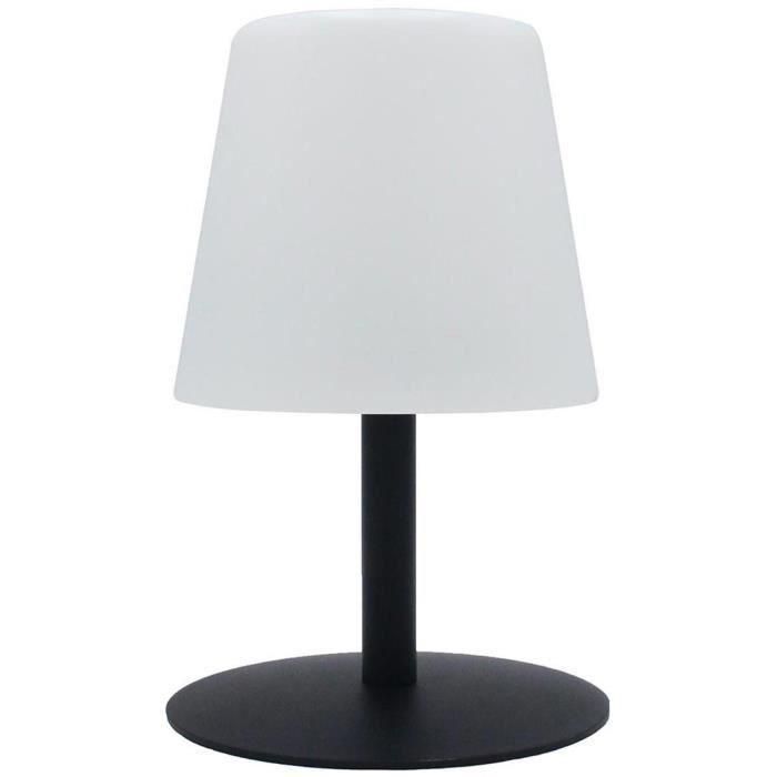 Lumisky LUM3760093541305 Lámpara de mesa inalámbrica Standy Mini Dark 25 cm Base de acero negro LED blanco cálido y blanco