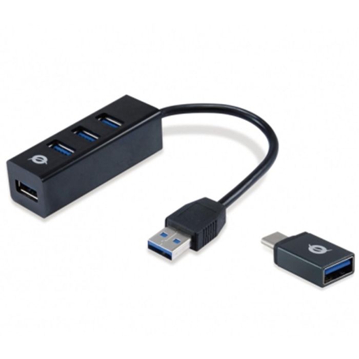 Conceptronic Hub USB 3.0 Hubbies04B 4 Puertos - Expansión para PC, Portátil y Ultraportátil